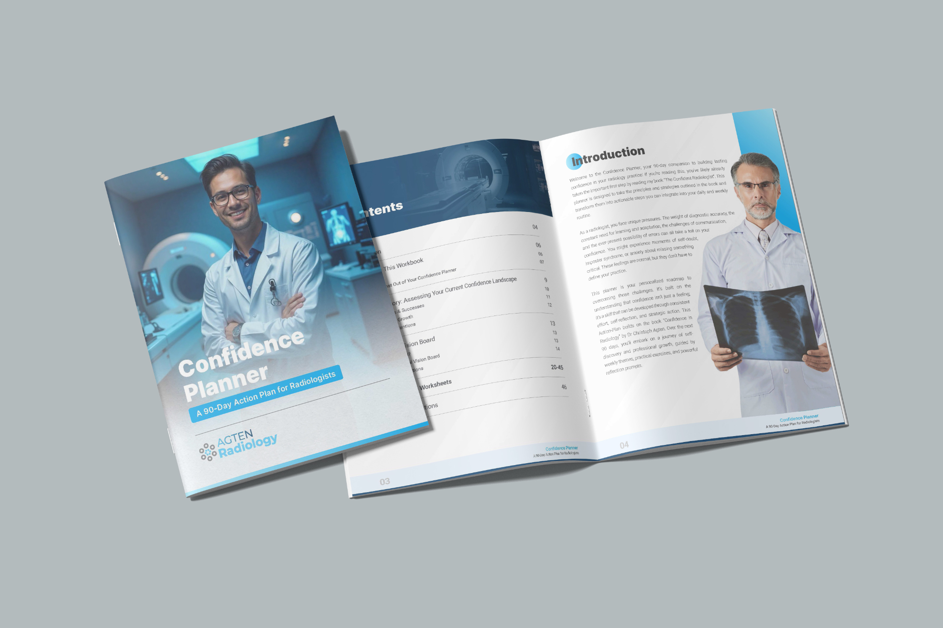 90-Day Confidence Planner for Radiologists — open spread